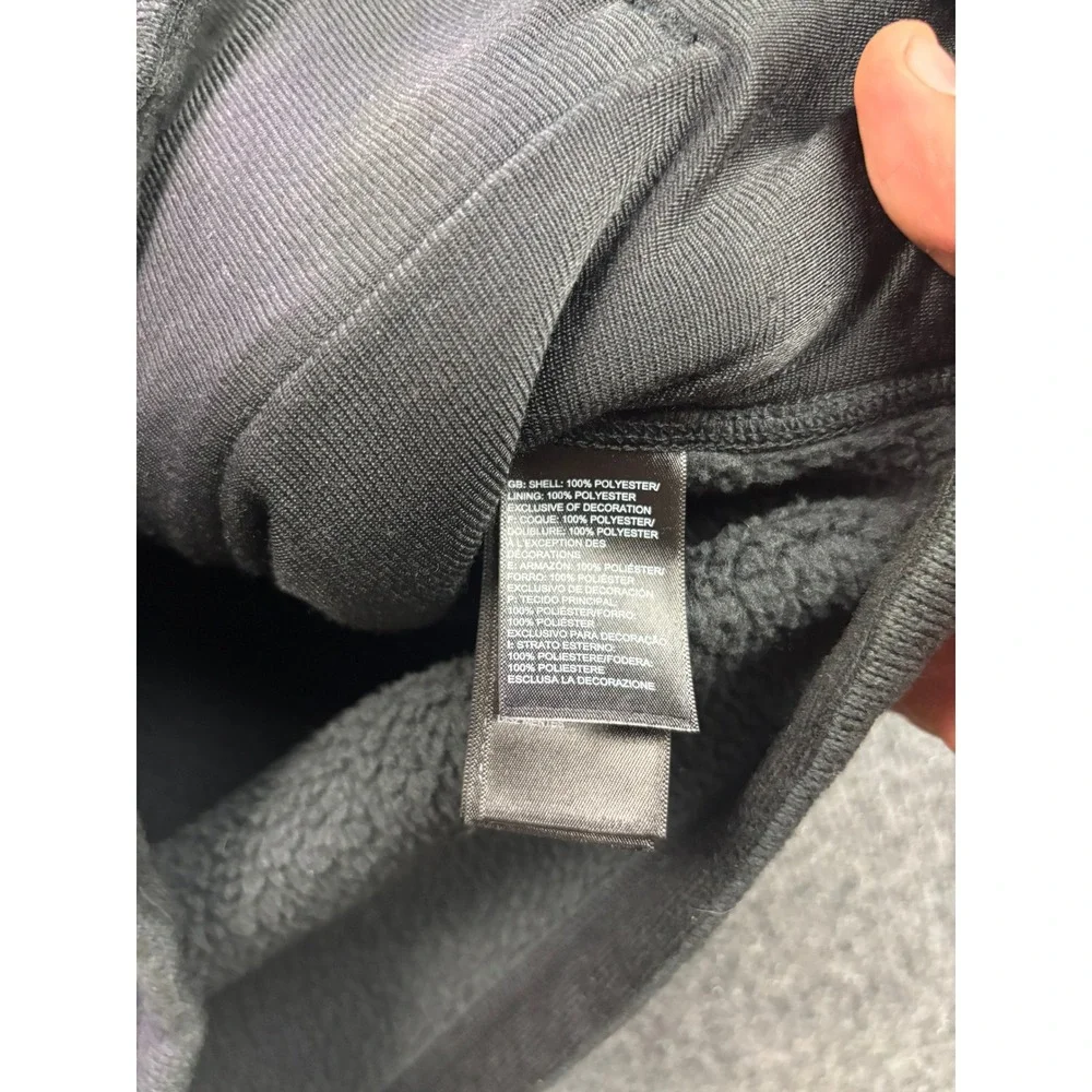 The North Face Fleece Jacket Mens Large Gray Logo Full Zip Mock Neck